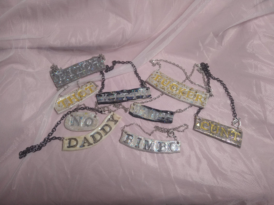 Customizable dirty word necklace